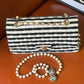 Chanel Ivory/Black Coco Medium Sailor Pearls Double Flap Bag