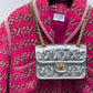 Chanel Silver Metallic Mini Braided Calfskin Flap Bag
