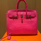 Hermes Rose Shocking Matte Alligator Birkin 25