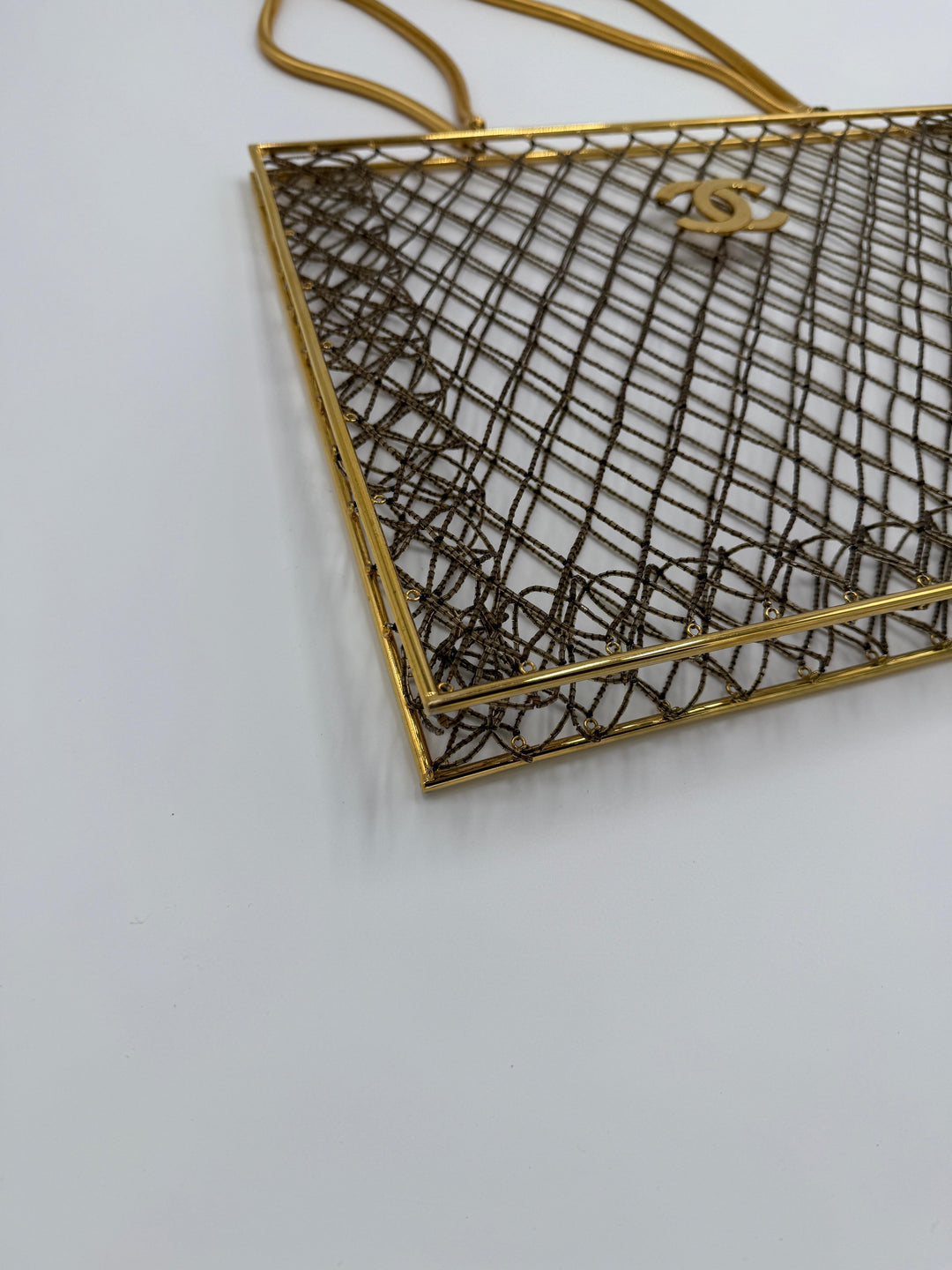 Chanel Spring 1997 Rare Gold Cage Shopping Tote