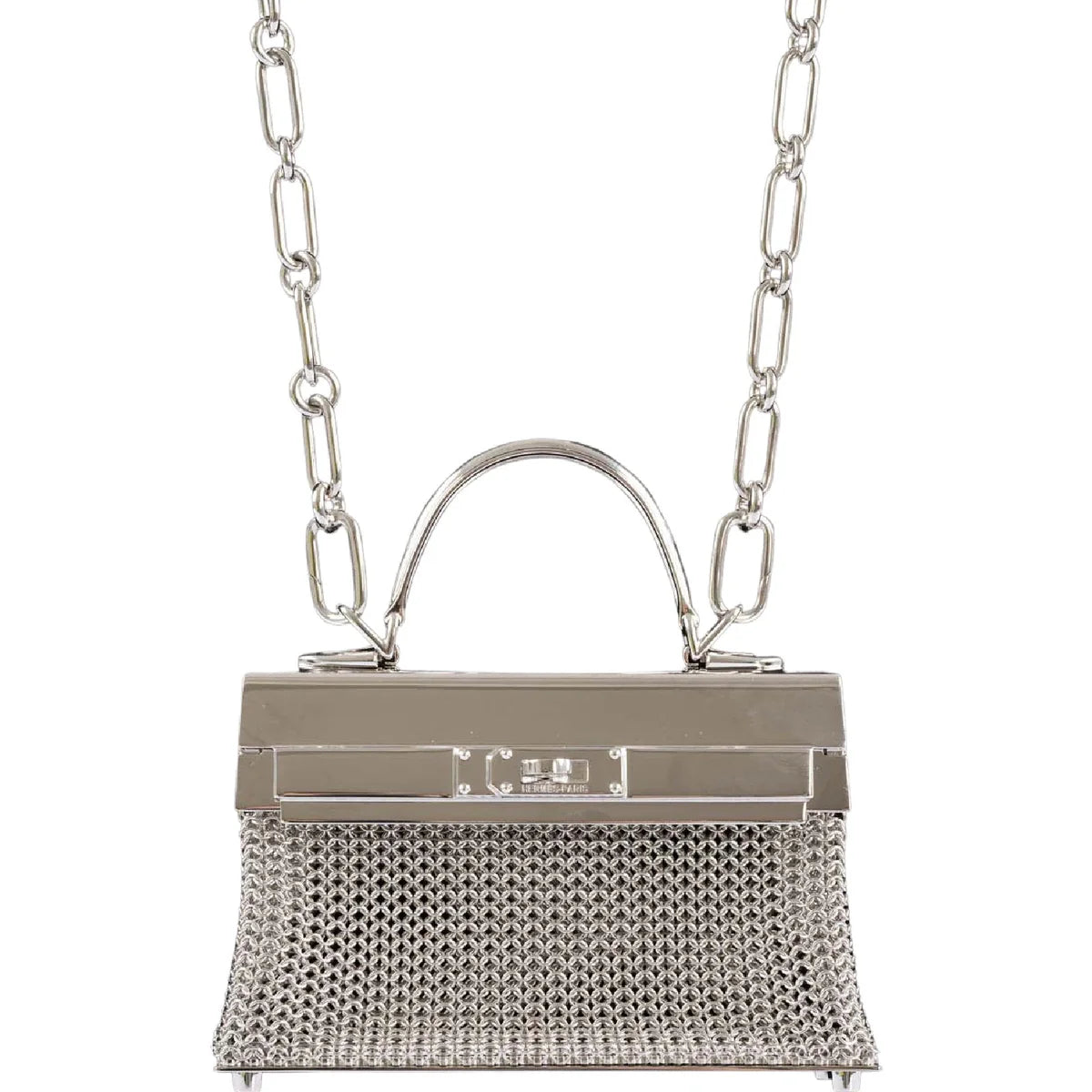 Hermes 2025 Hermès Kelly Sac Bijou Chaine in Sterling Silver Bag