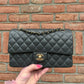 Chanel 21B Dark Grey Medium Caviar Classic Flap Bag