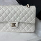 Chanel 22S Snow White Medium Caviar Double Flap Bag