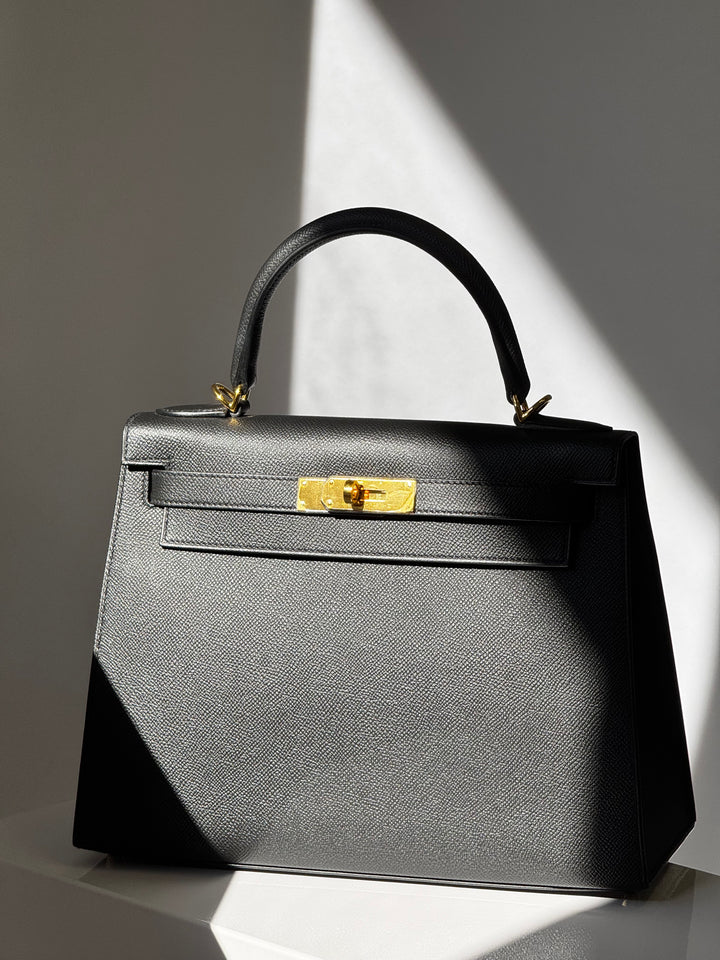 Hermes 2021 Black Noir Sellier Epsom Kelly 28