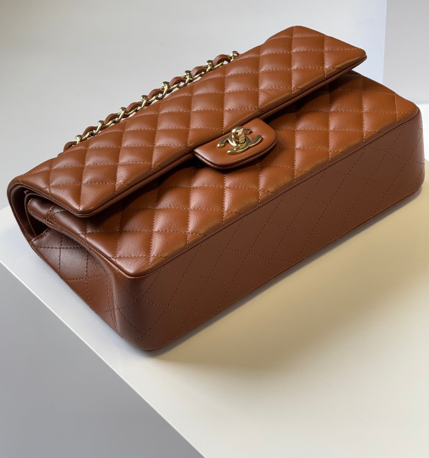 Chanel 21P Caramel Medium Lambskin Flap Bag