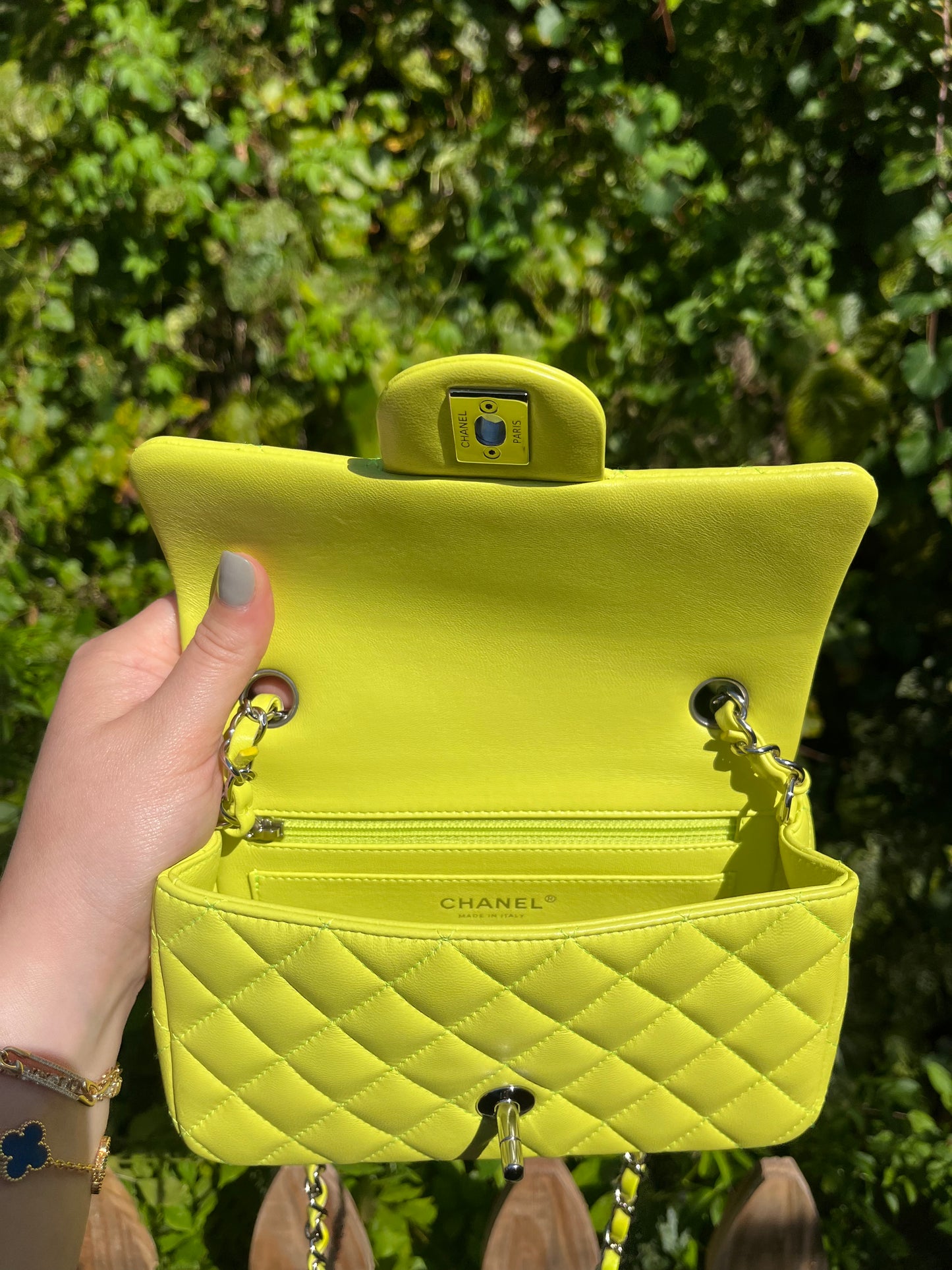 Chanel 21S Yellow Neon Mini Flap