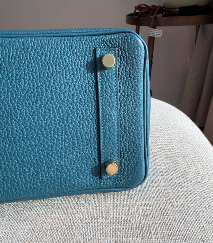 Hermès Birkin 25 Touch Vert Bosphore / Vert Rousseau Togo Leather and Matte Crocodile Gold Hardware 2021