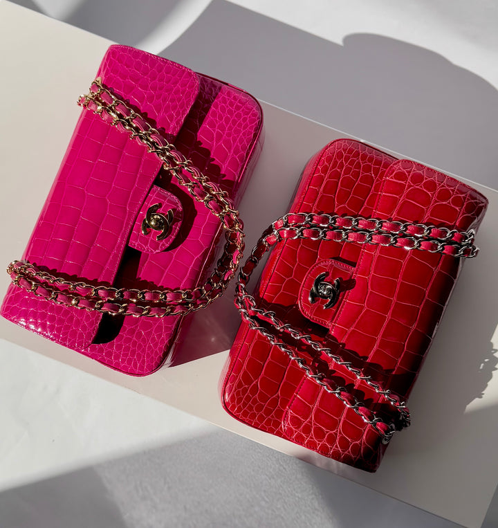 Chanel Red Alligator Medium Classic Flap Bag