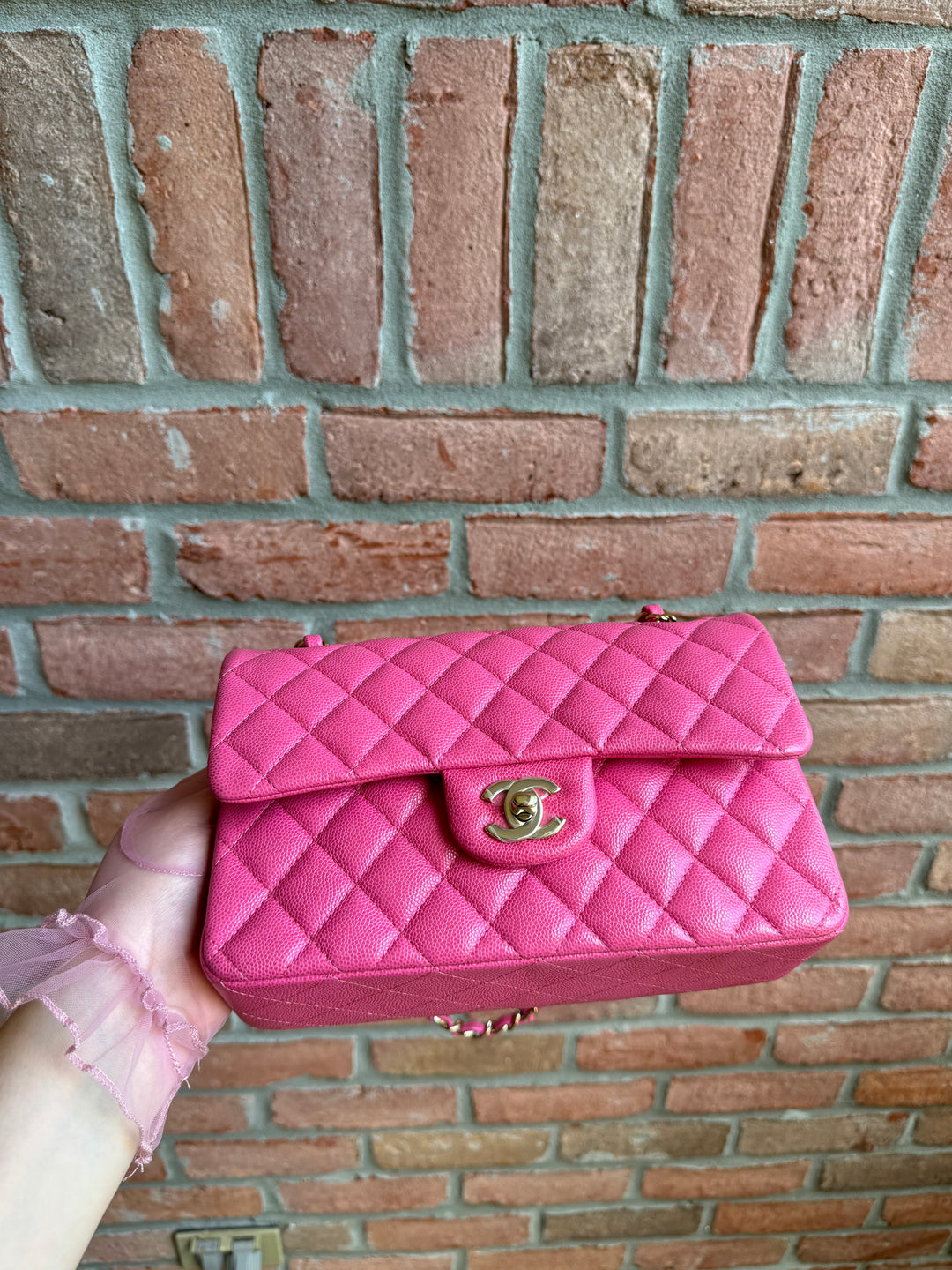 Chanel 20S Small Pink Caviar Double Flap
