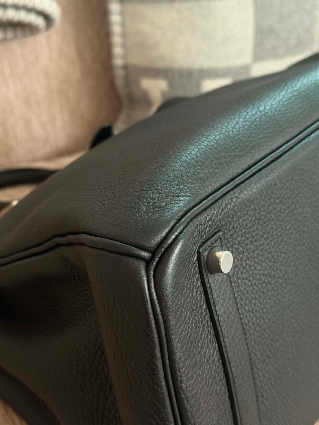 Hermès Birkin 35 Black Brushed Silver Hardware 2015