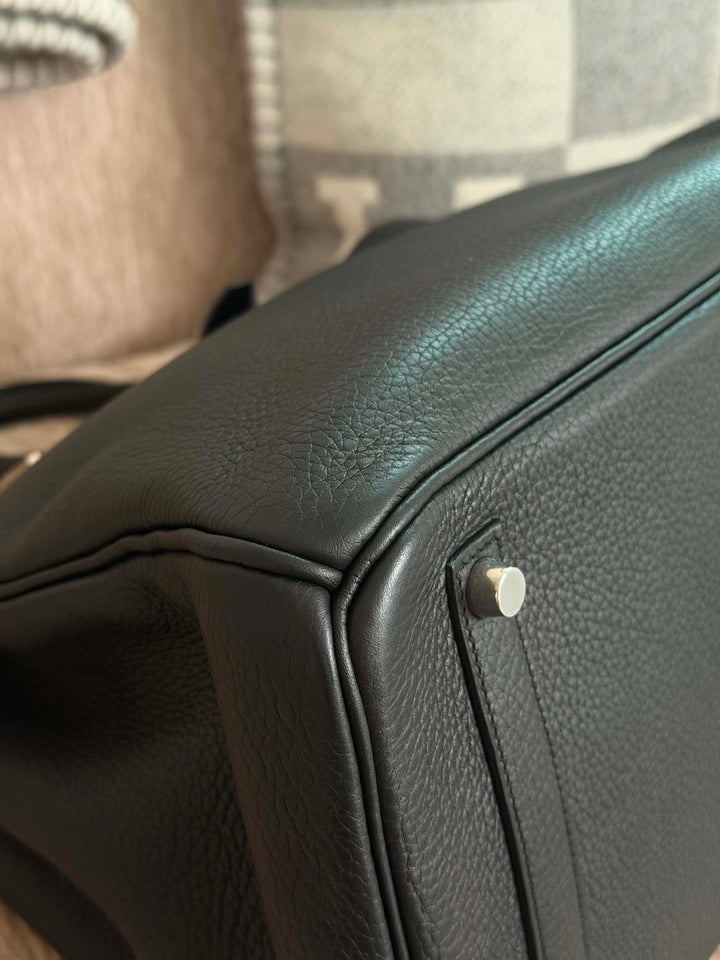 Hermès Birkin 35 Black Brushed Silver Hardware 2015