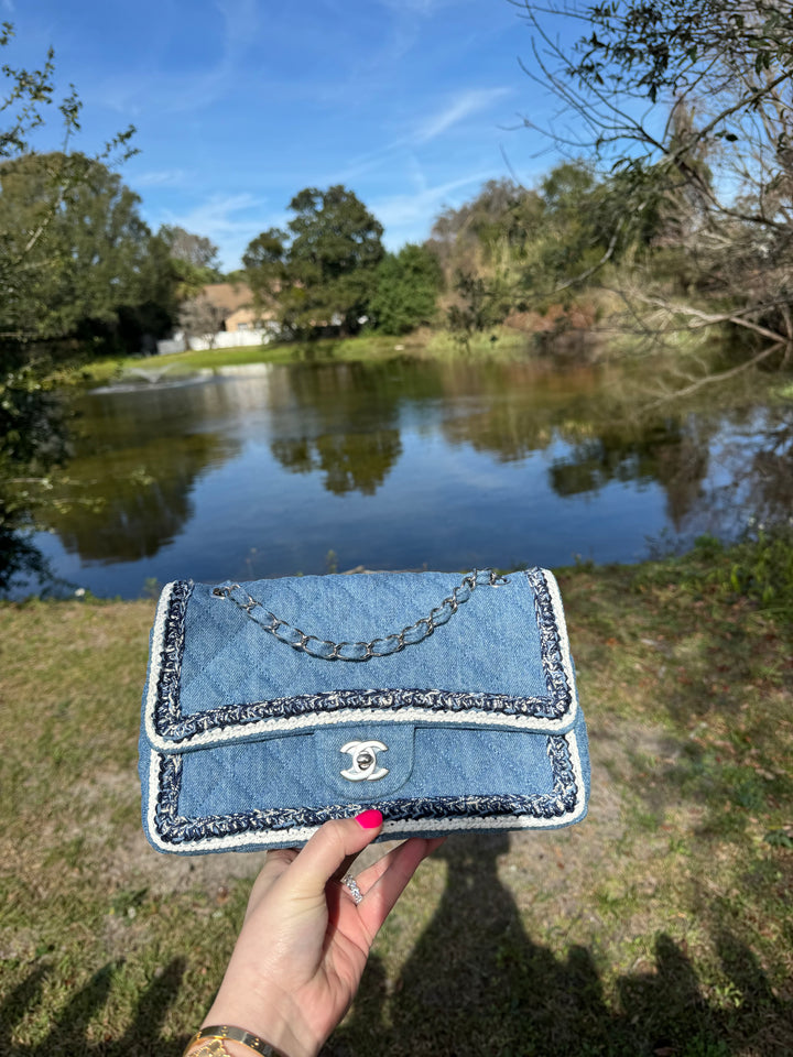 Chanel Medium Denim Braided Single Flap