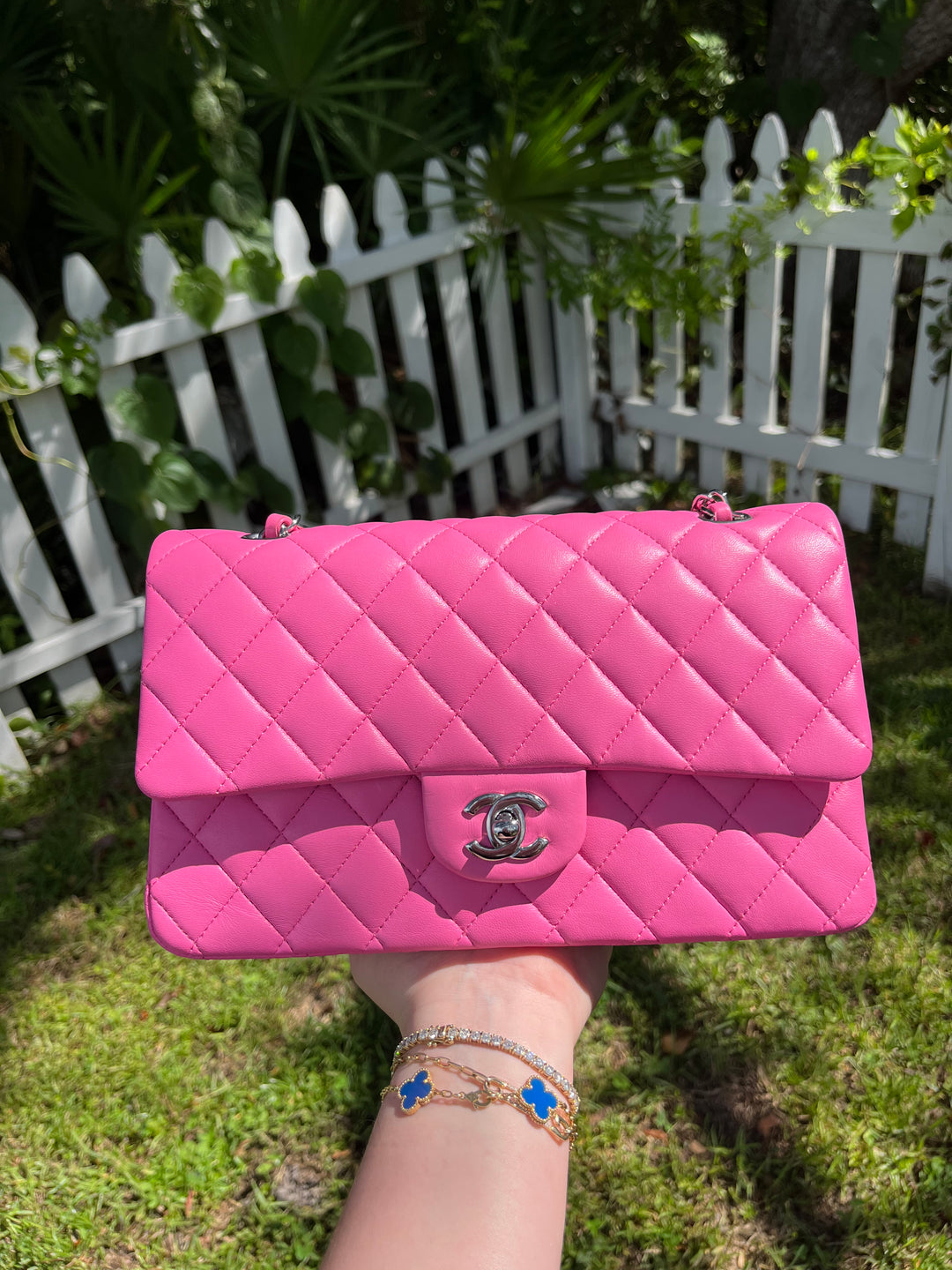 Chanel 21S Pink Neon Lambskin Medium Flap Bag