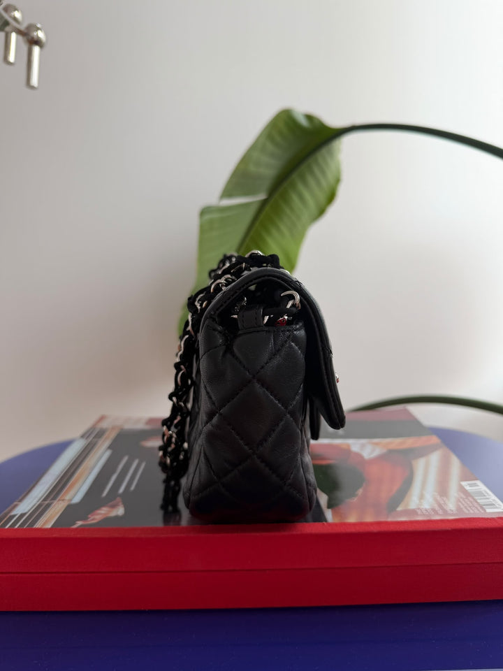 Chanel Mini Ladybug Flap Black Lambskin Silver Hardware 2011