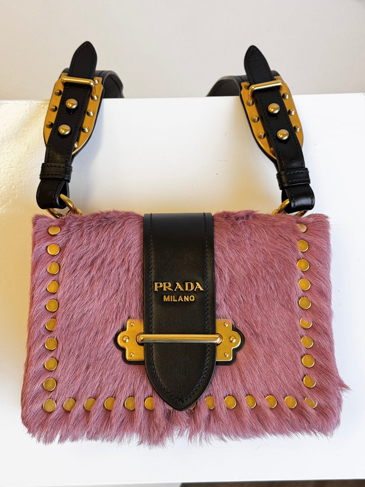 Prada Calf Hair Pink Cahier Crossbody Bag