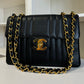 CHANEL VINTAGE BLACK CAVIAR MADEMOISELLE JUMBO CLASSIC FLAP BAG