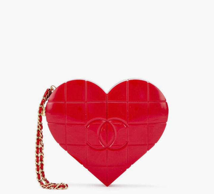 Chanel Heart Minaudiere Lucite Red Gold Hardware 2002