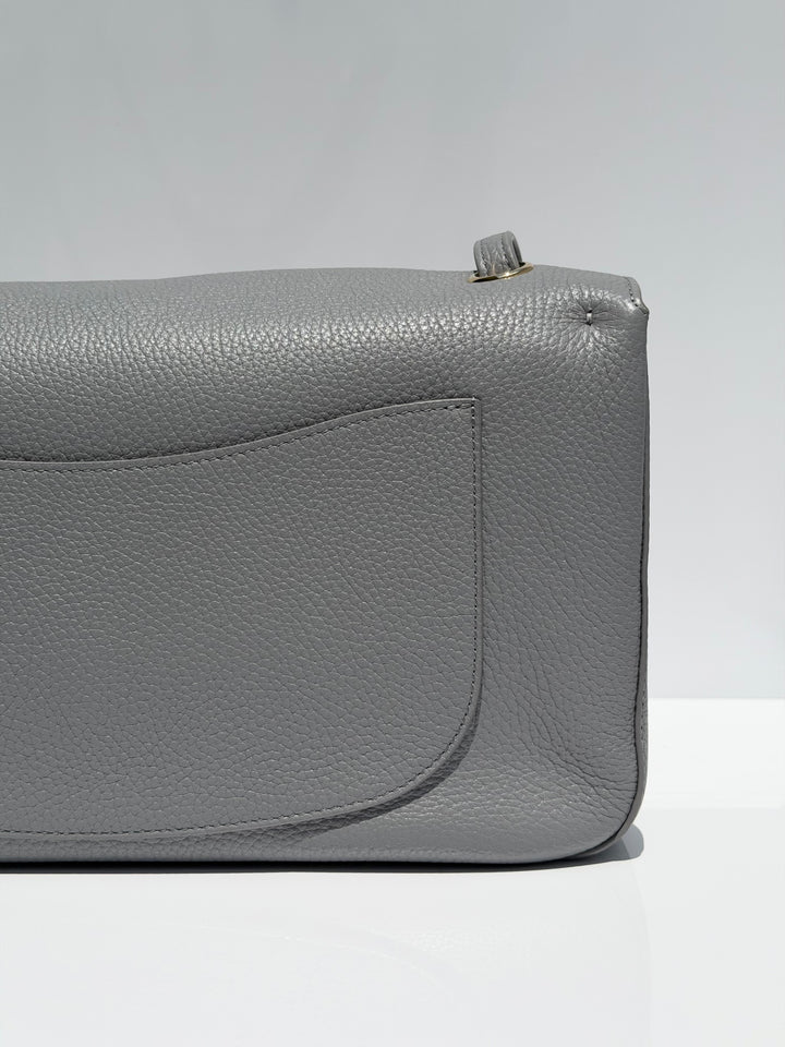 Chanel Maxi Flap Bag Grey Grained Calfskin Gold Tone Hardware Métiers D’Art 2026
