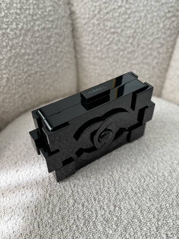 Chanel Black Plexiglass Lego Minaudiere
