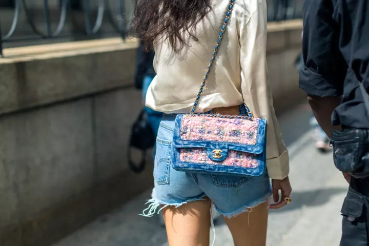 Chanel Tweed & Denim Medium Classic Flap Bag