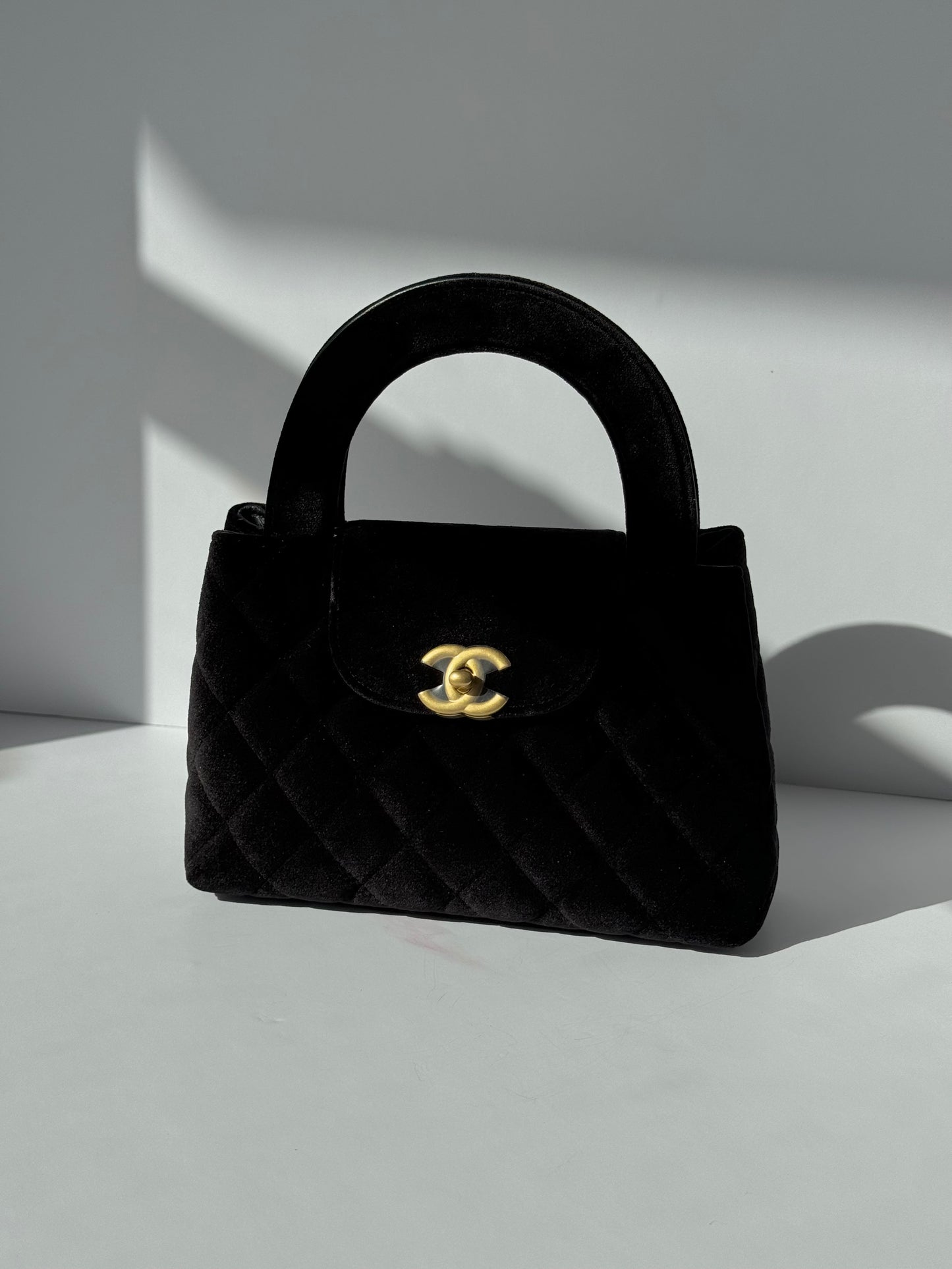 Chanel 2024 Black Velvet Mini Kelly