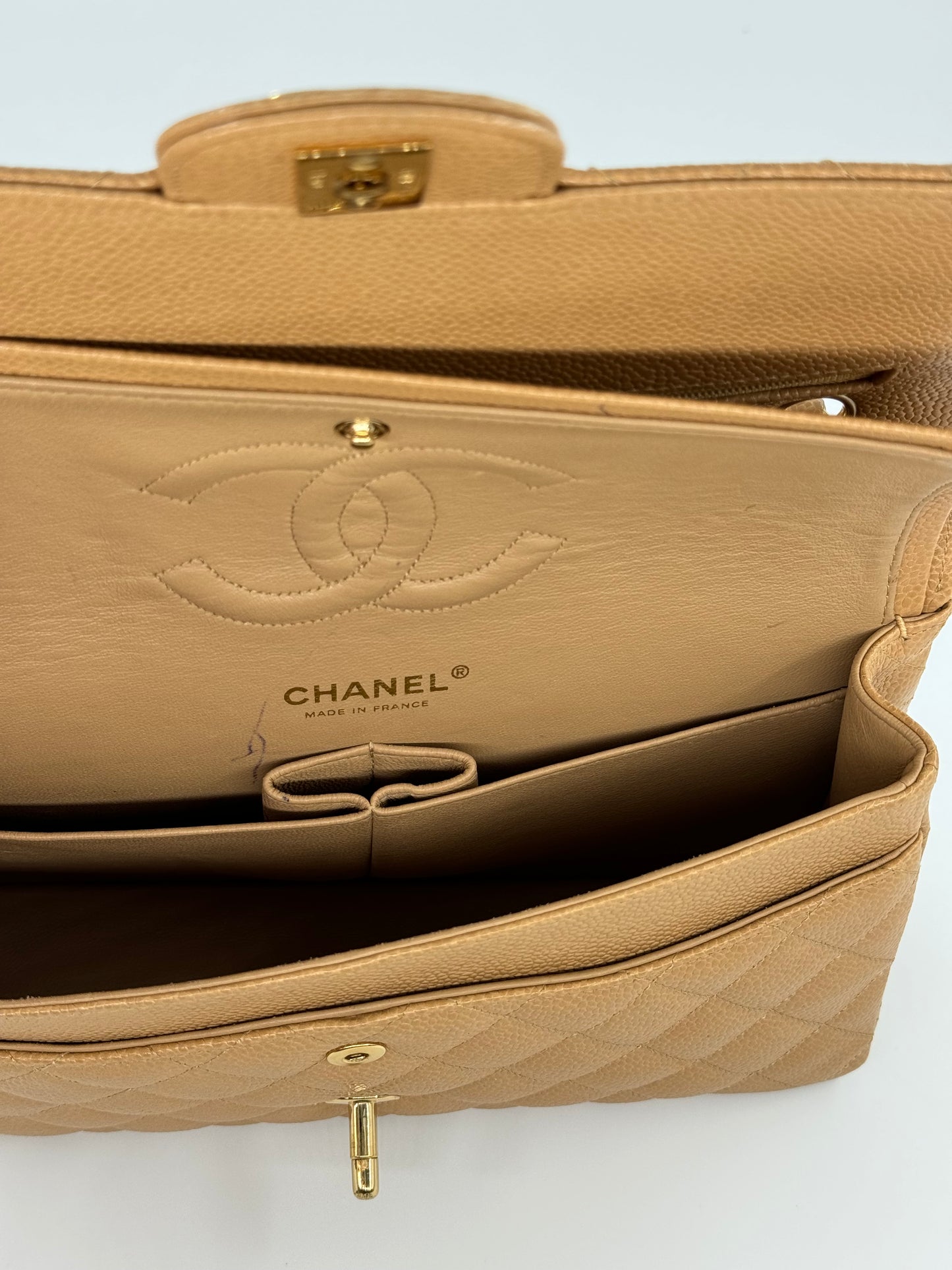 Chanel 2005 Medium Caramel Caviar Classic Flap