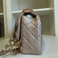 Chanel Metallic Pink and Rose Gold Lambskin Camellia Rose Appliqué Medium Flap Bag