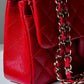 Chanel 19b Small Red Caviar Double Flap Bag