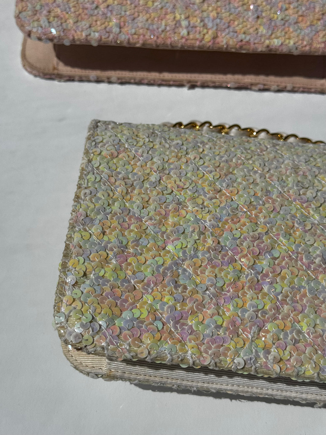 Chanel 1992 Medium Iridescent Sequin Flap Bag