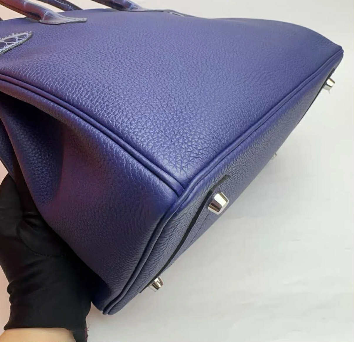 Hermes Bleu Encre Togo and Niloticus Birkin 30