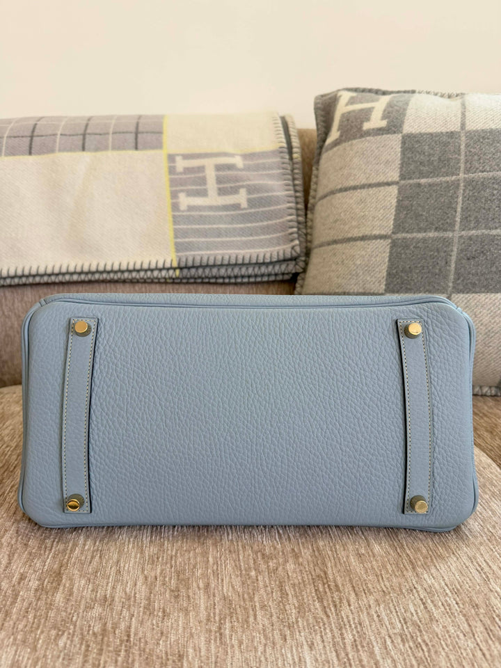 Hermès Birkin 35 Bleu Lin Togo Gold Hardware