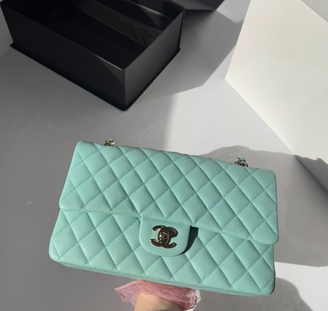 Chanel 19C Tiffany Medium Caviar Double Flap Bag