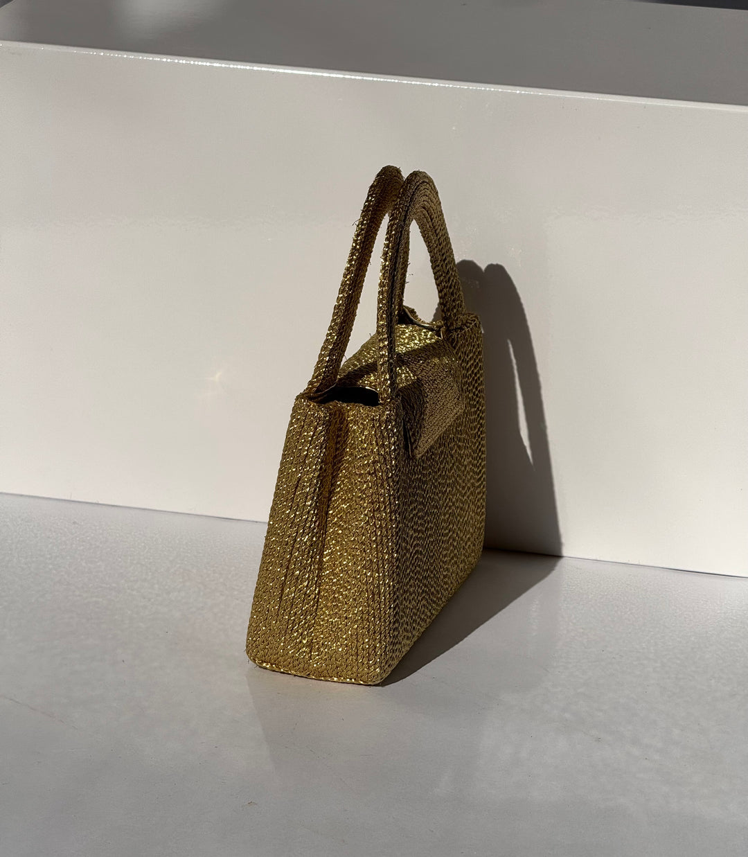 Chanel RARE 1998 Gold Silk Woven Mini Kelly