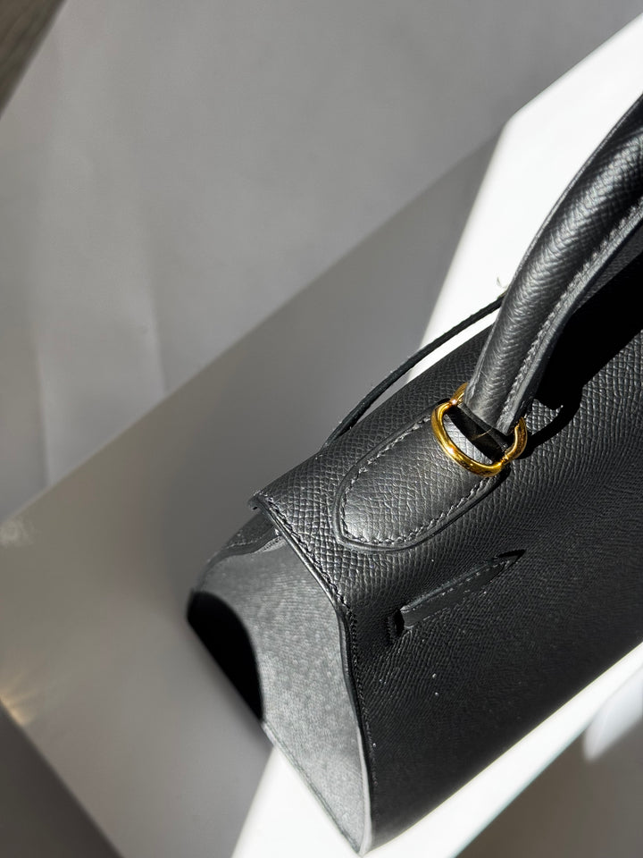 Hermes 2021 Black Noir Sellier Epsom Kelly 28