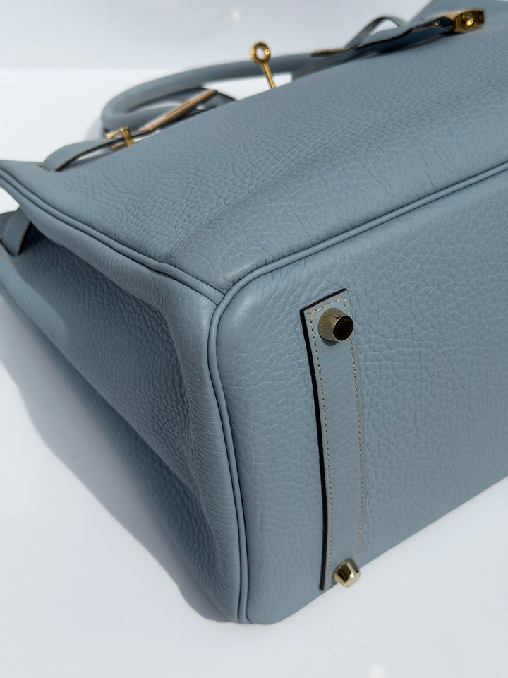 Hermès Birkin 35 Bleu Lin Togo Gold Hardware 2012