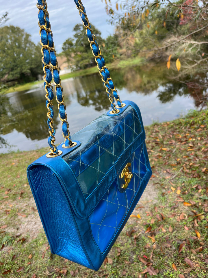 Chanel Iridescent PVC Maxi Lambskin Flap Bag