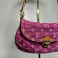 Louis Vuitton Pink Monogram Denim Mini Pleaty + Coin Pouch