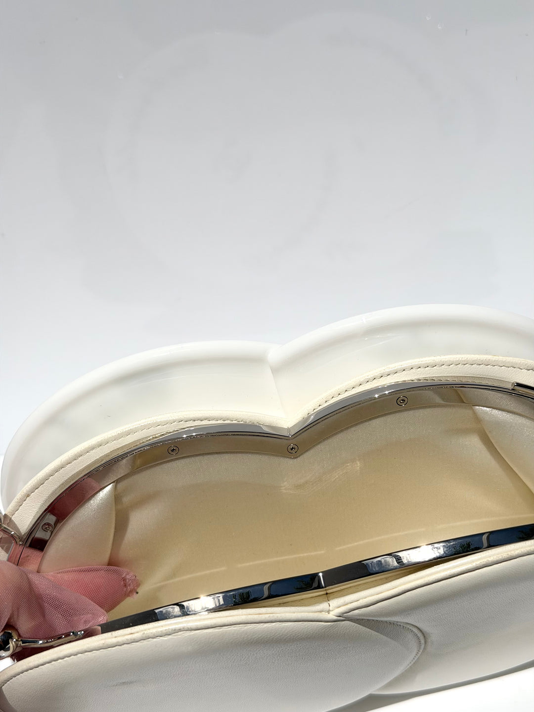 Chanel White Plexiglass Brasserie Gabrielle Plate Minaudière Silver Hardware 2015