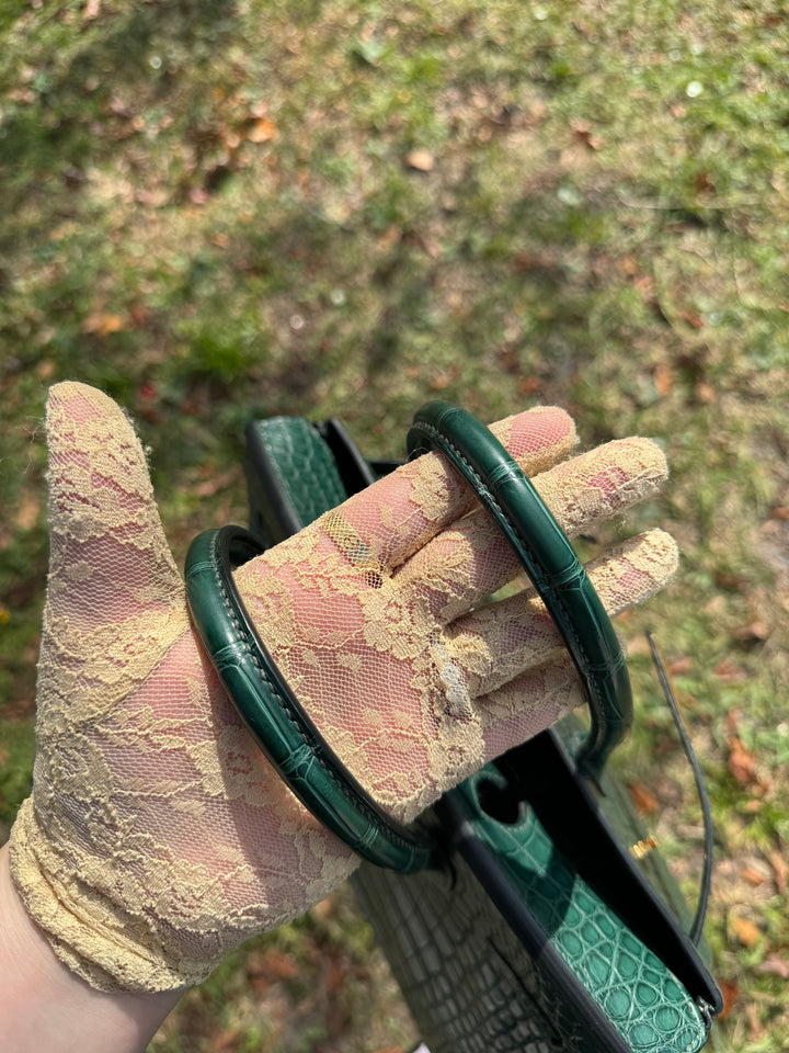 Hermes Matte Croc Vert Fonce Birkin 30