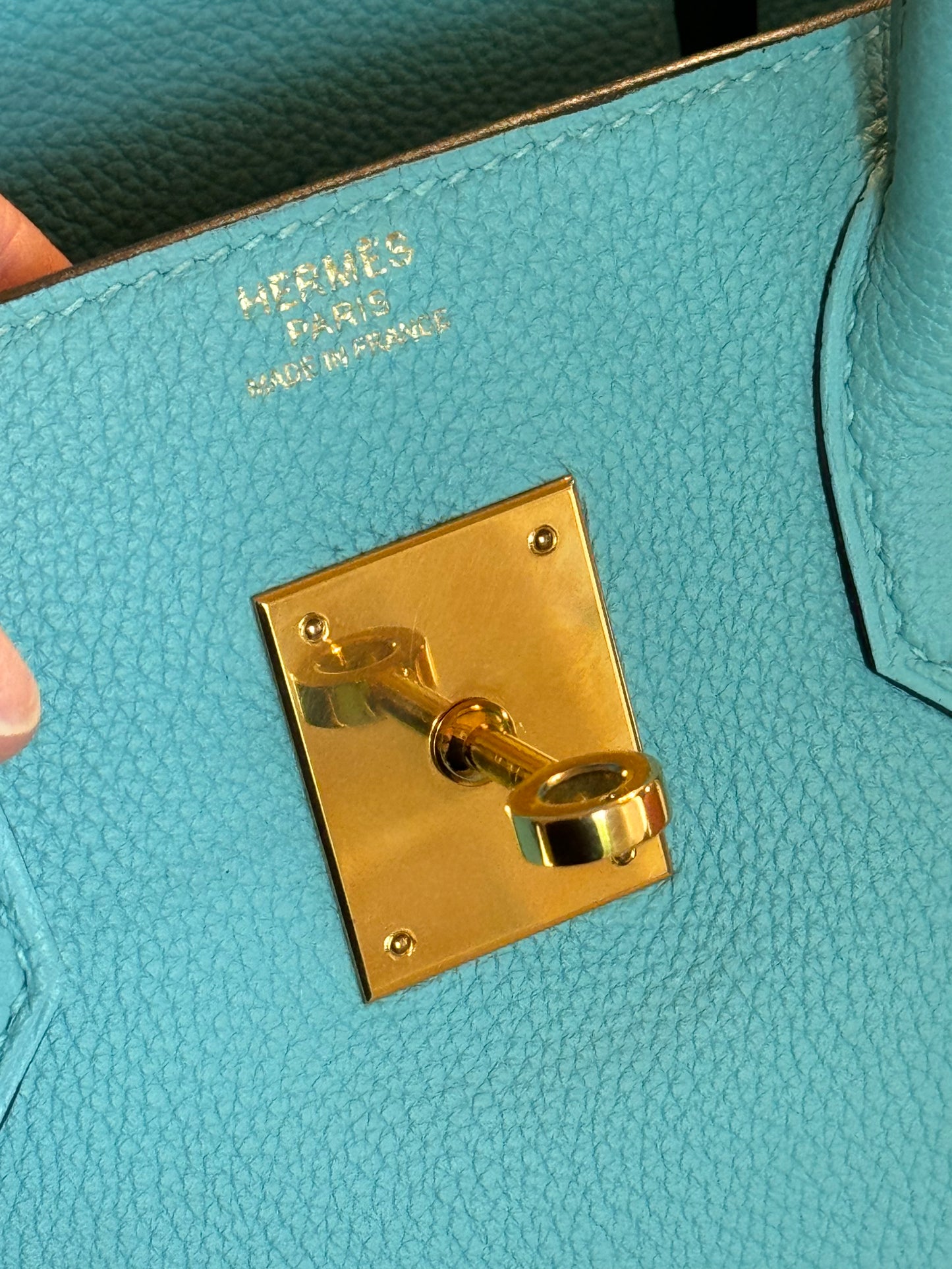 Hermes 2015 Bleu Atoll Togo Birkin 30