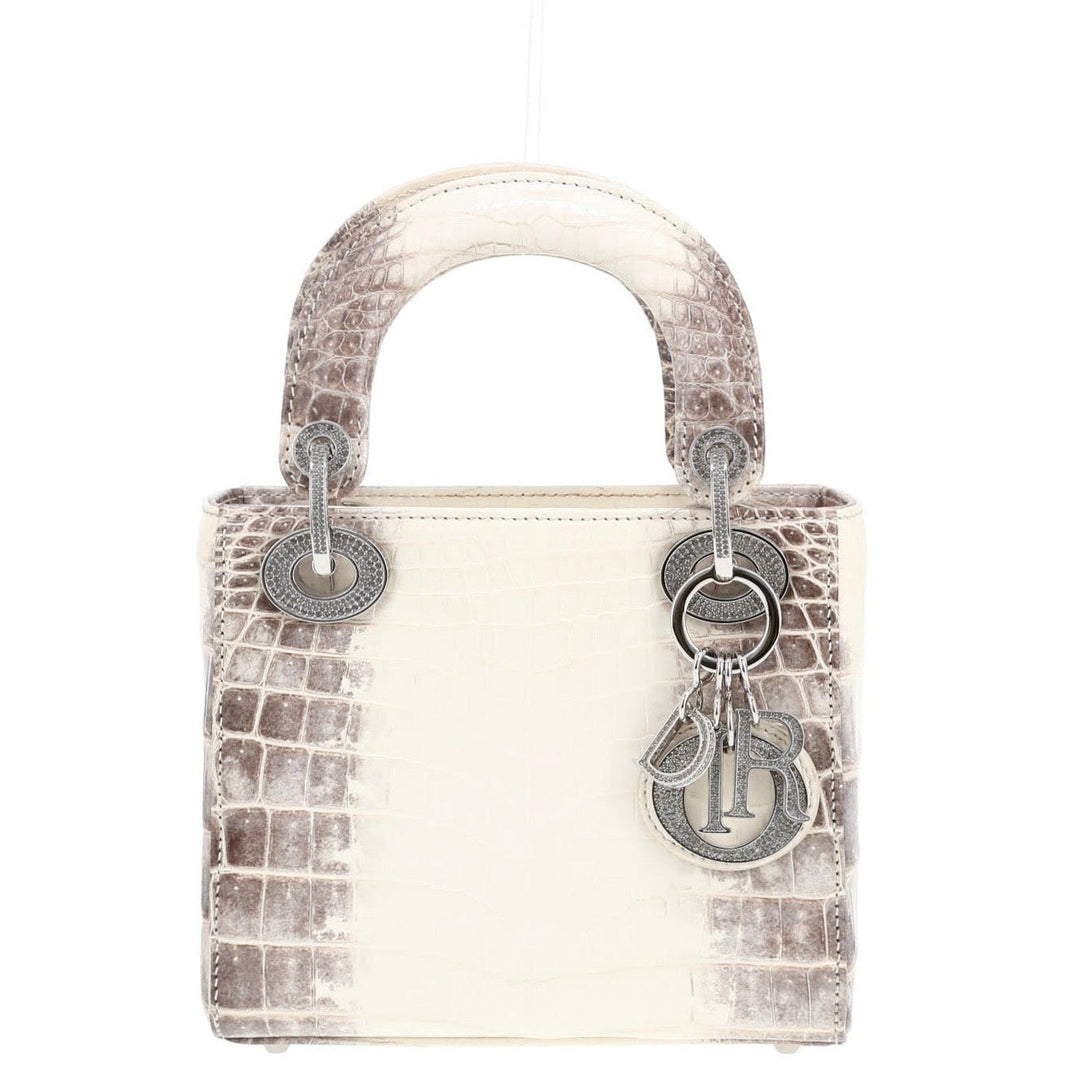 Dior Himalayan Crocodile Mini Lady Dior Top Handle Diamond Gold Hardware 2022