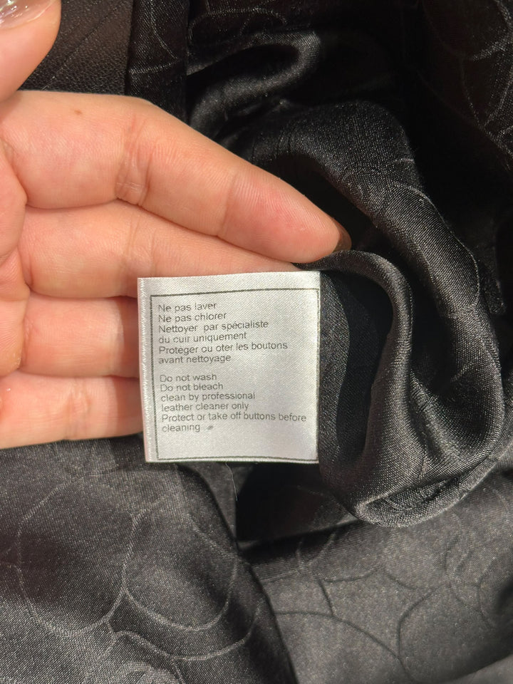 Chanel CC Black & White Leather Runway Trench Coat 2005