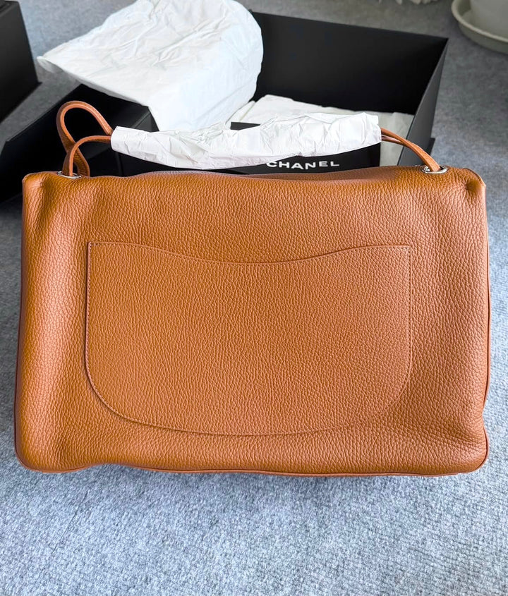 Chanel Maxi Flap Bag Camel Grained Calfskin Silver Tone Hardware Métiers D’Art 2026