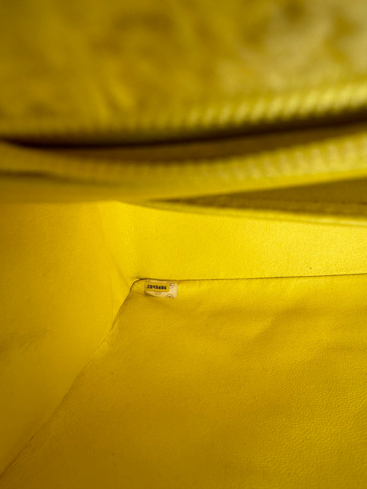 Chanel Yellow Terry Cloth Vintage Maxi Flap Bag
