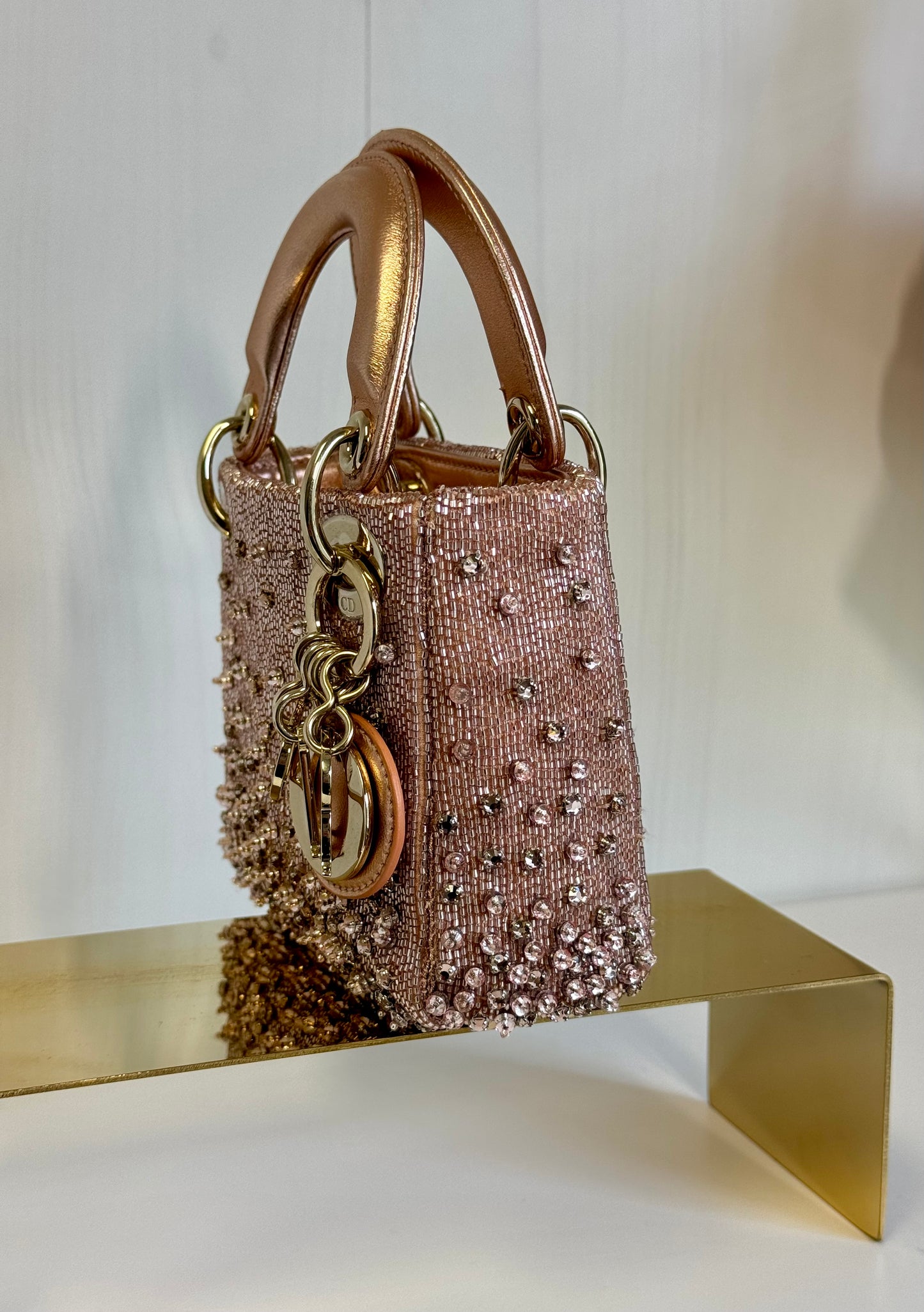 2022 Satin Rose Champagne Micro Beaded Lady Dior