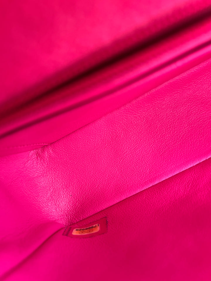 Chanel Hot Pink Caviar Mini Rectangular Flap Bag