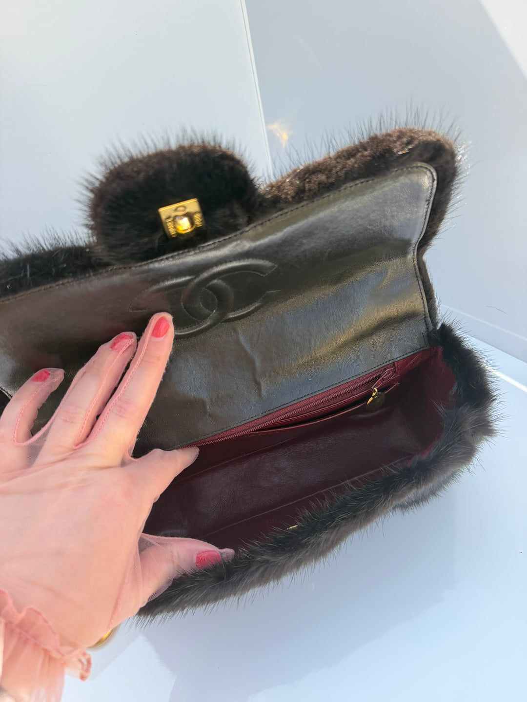 Chanel Vintage RARE Mink Kelly Parent & Child Set