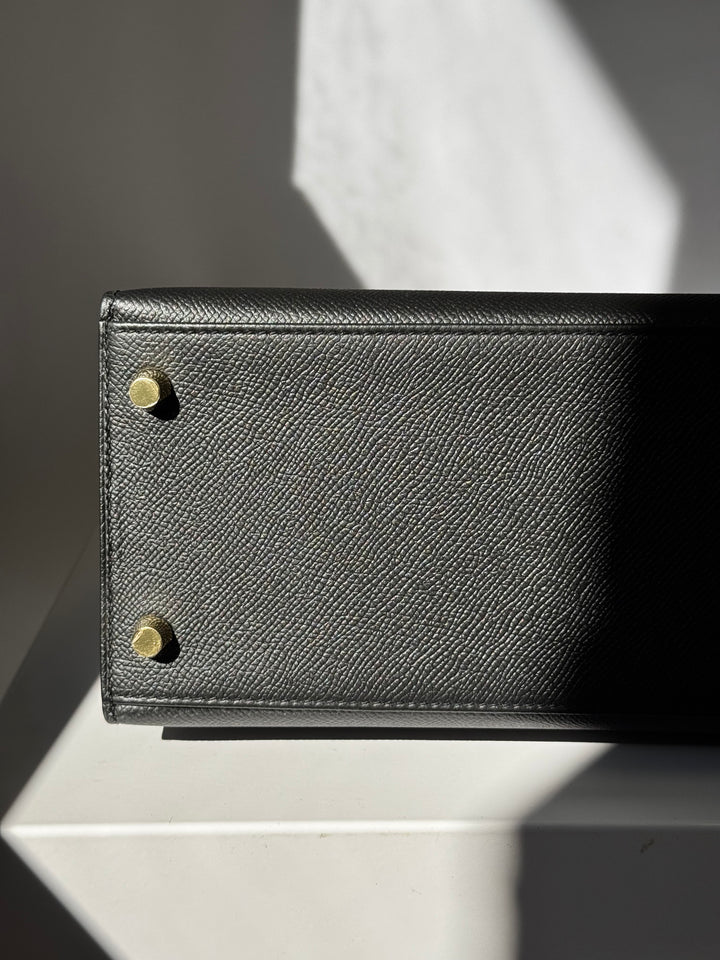 Hermes 2021 Black Noir Sellier Epsom Kelly 28