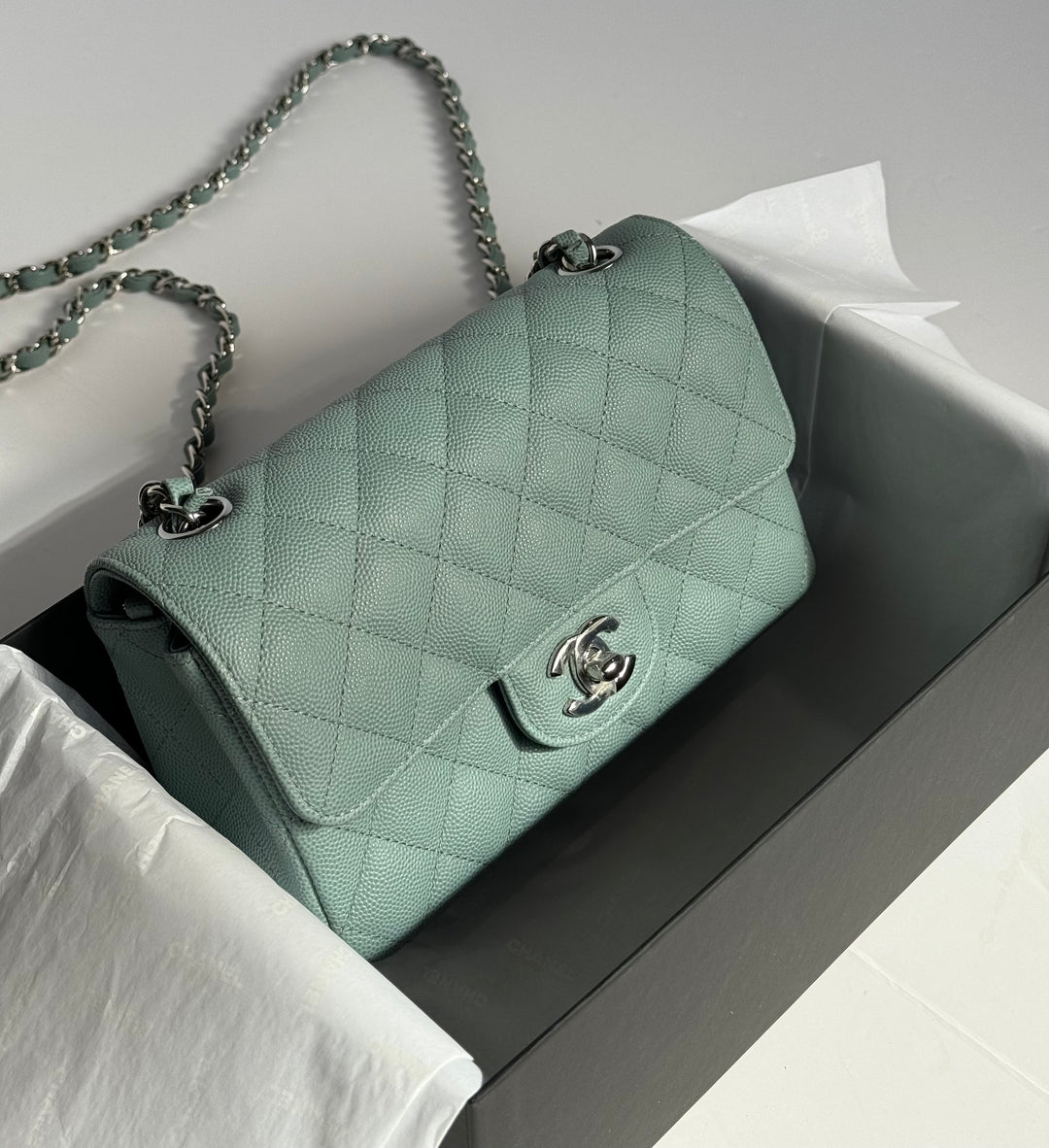 Chanel 18C Blue Caviar Mini Flap