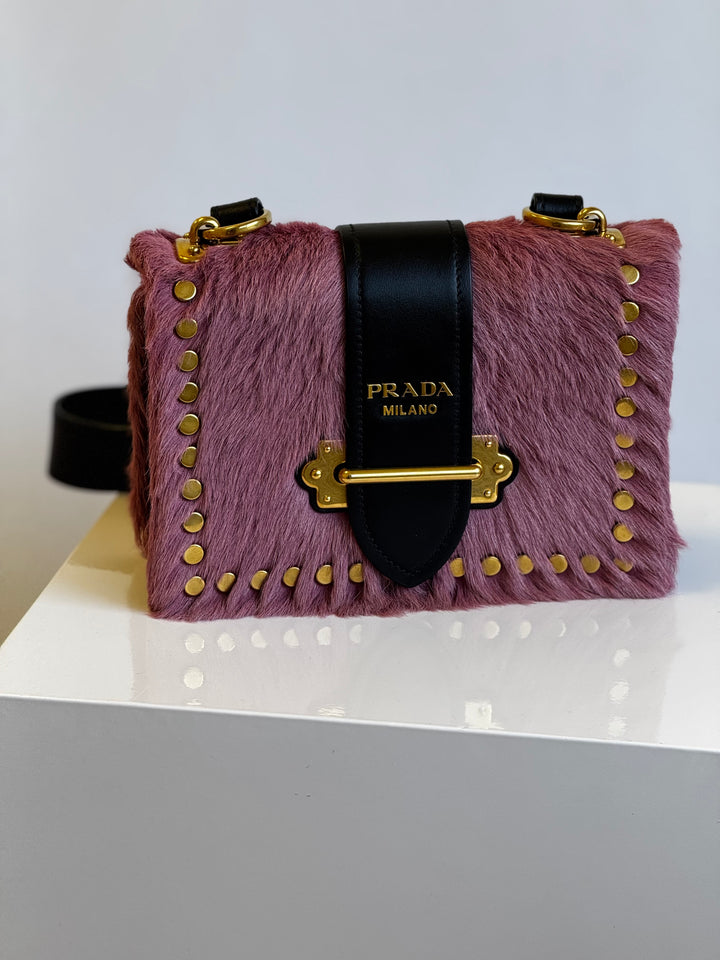 Prada Calf Hair Pink Cahier Crossbody Bag
